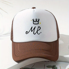 MR Crown Printed Baseball Cap Summer Mesh Breathable Sunshade Hat