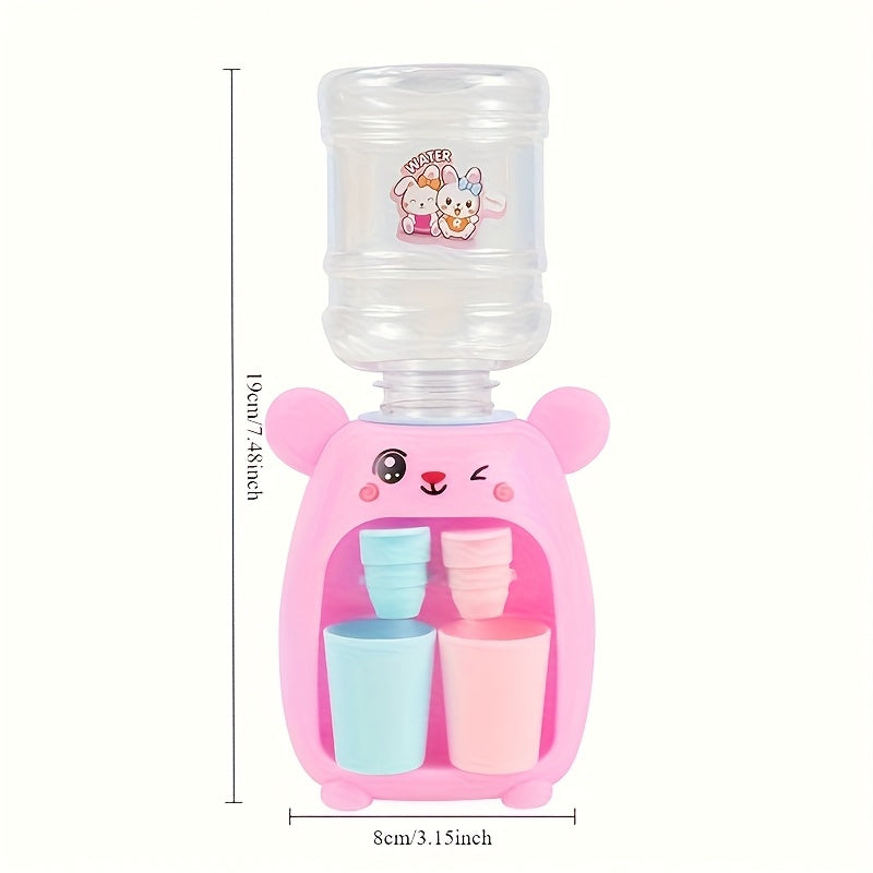 Kids Water Dispenser Bucket Cups Drinking Fountain Toy Pink