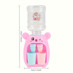 Kids Water Dispenser Bucket Cups Drinking Fountain Toy Pink