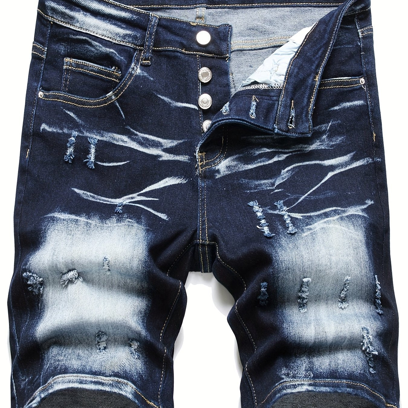 Cat Catch High Stretch Denim Shorts for Men