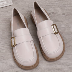 Women's Flat Loafers Slip On Buckle Shoes Casual Non slip