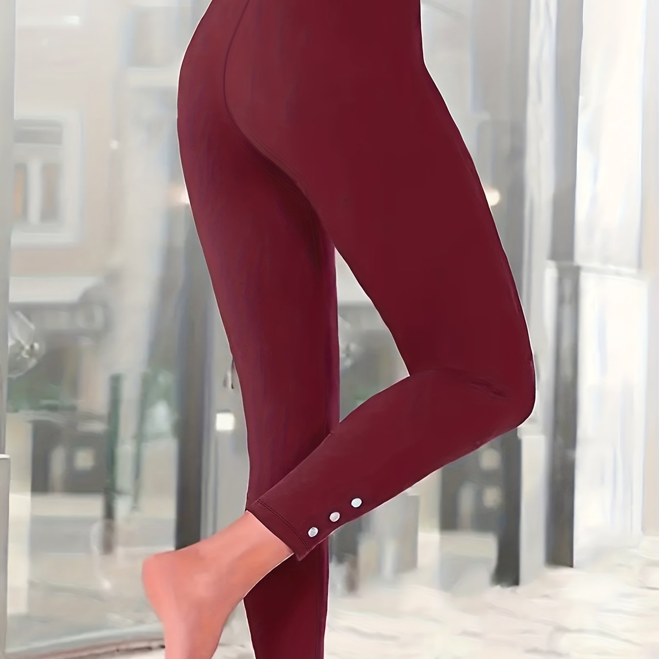 Sports Leggings Women's Plus Dot Print Medium Stretch Skinny Leggings