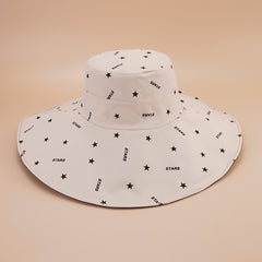 Sunscreen Bucket Hat Reversible UV Protection Fisherman Cap Star Print