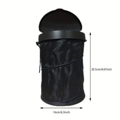 Car Mounted Trash Can Folding Hanging Creative Function With Cover