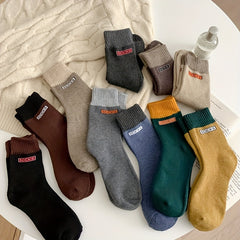 10 Pairs Letter Print Socks Warm Mid Tube Stockings