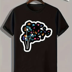 Funny Pattern Print Men's Graphic T-shirt for Summer