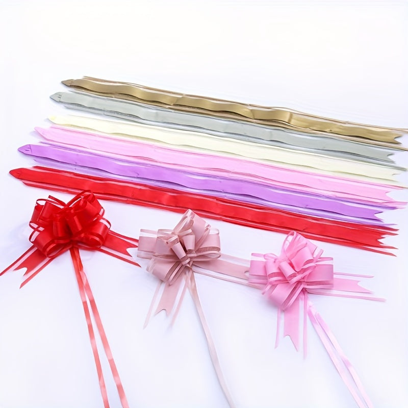 Christmas Pull Bows 15-24 cm Ribbon Bows for Gifts, Baskets, Wine Bottles
