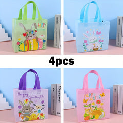 16pcs Easter Bunny Egg Gift Bag Reusable Tote Party Supplies