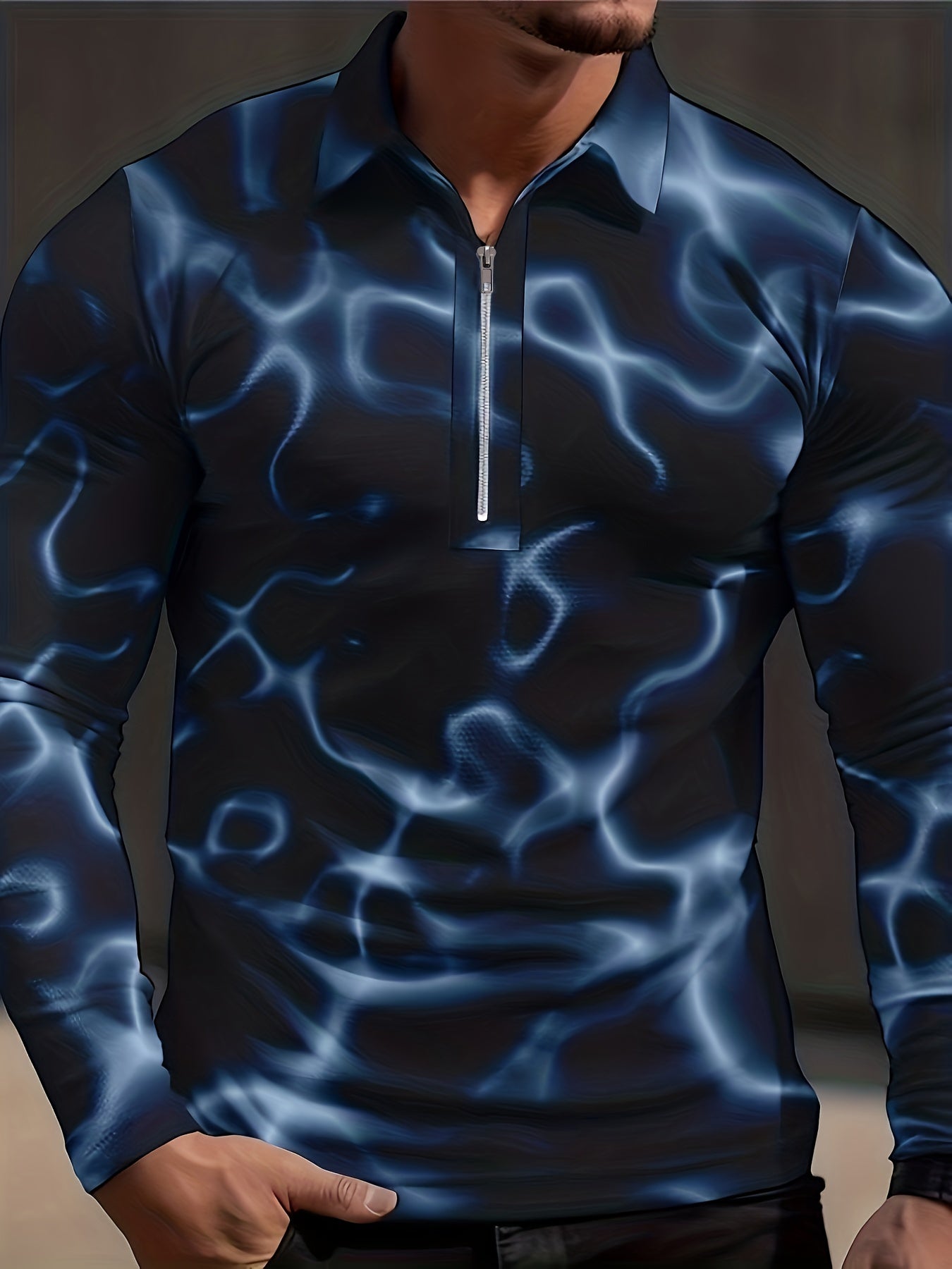 Tie Dye Men's Custom Fit Long Sleeve Shirt