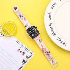 Stitch LED Digital Watch Sporty Band Stylish Comfortable Daily Wear Gifting