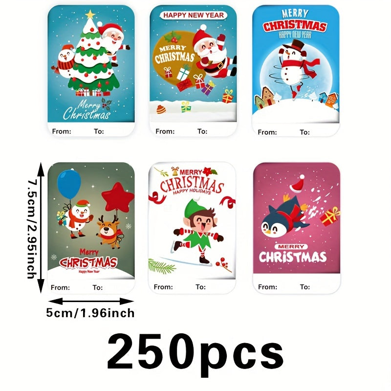 250pcs Christmas Gift Stickers Sealing Stickers Christmas Party Supplies