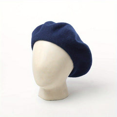 Men's Winter Wool Beret Hat High Warm