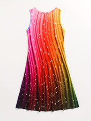 Girls Princess Rainbow Dress Sleeveless Casual Summer Clothing