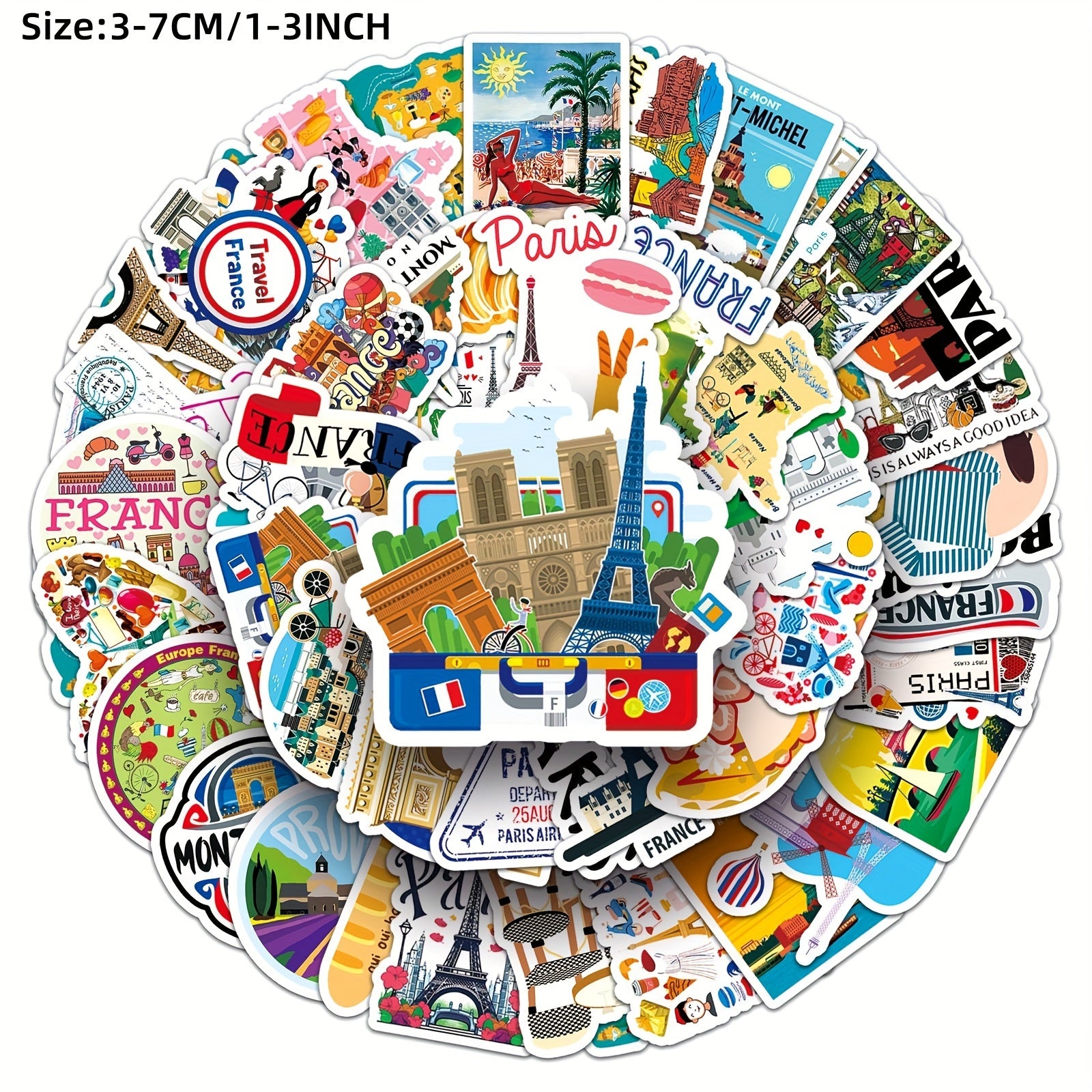 50 French Graffiti Stickers Laptop Helmet Water Cup Decor
