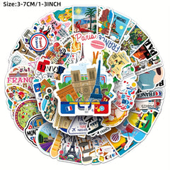 50 French Graffiti Stickers Laptop Helmet Water Cup Decor