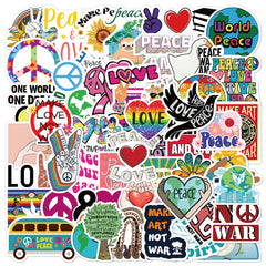 50-100pcs World Peace Cartoon Phone Case Stickers Waterproof DIY Stickers