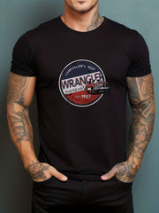 Men's Printed Leisure Sports T shirt Round Neck Tee Shirt