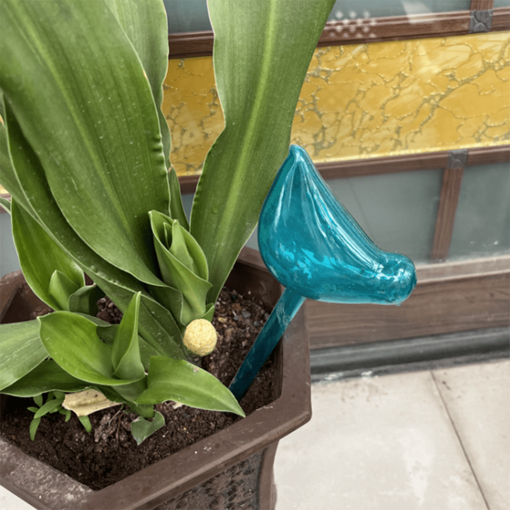 2 Pcs Plant Waterer Self Watering Globes Bird Shape Hand Blown Clear Plastic
