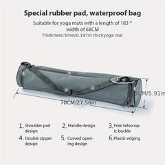 Solid Yoga Mat Storage Bag Pilates Sports Backpack Adjustable Strap