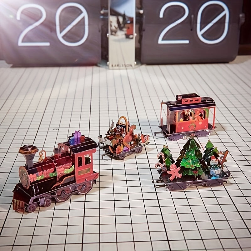 Christmas Train 3D Metal Assembled Model Puzzle Ornament