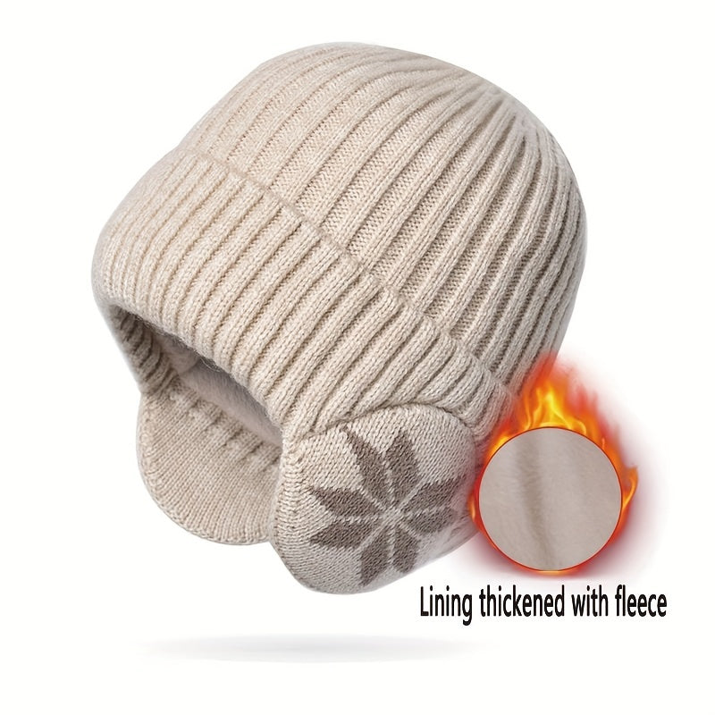 Warm Velvet Ear Protection Woolen Knitted Hat for Men