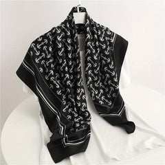 Anchor Full Print Bandana Square Scarf Silk Head Wraps Turban For Women