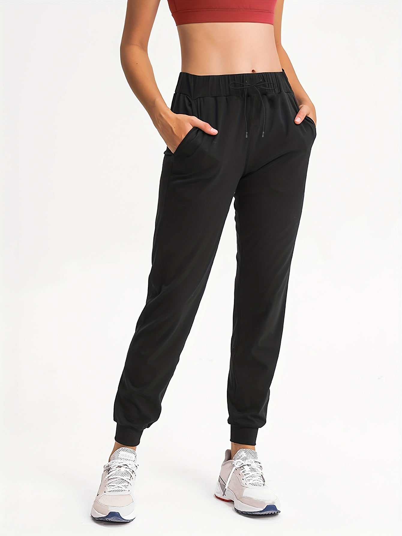 Elastic Waist Jogger Pants Loose Fit Fitness Running Trouser