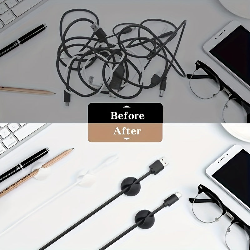10/20pcs Cable Holder for Desk Bedside Cabinet USB Office Cable Management