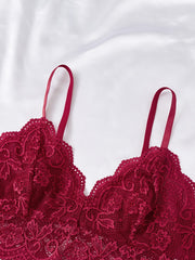 Floral Lace Lingerie Set Scallop Trim Bra & Panties