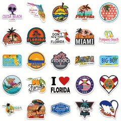 50pcs Florida Graffiti Stickers for Water Bottles Laptop Phone Skateboard