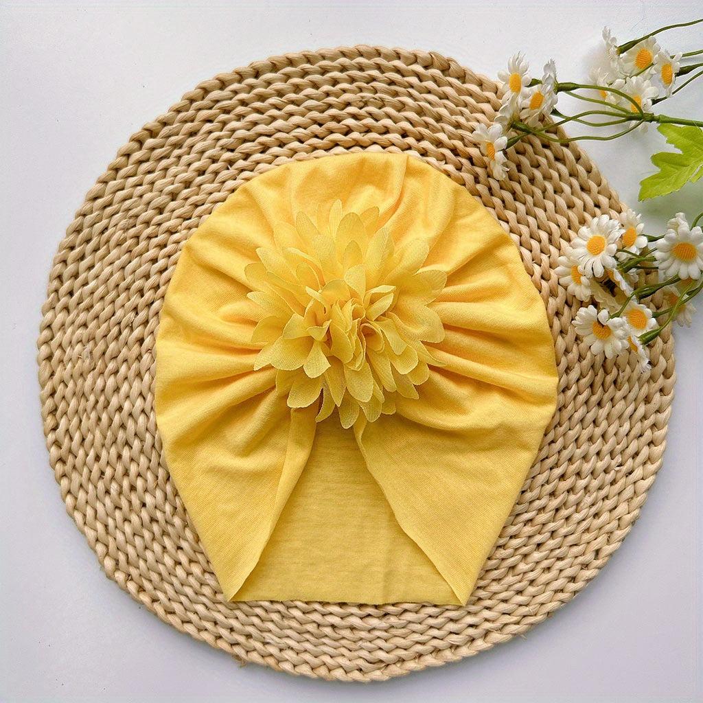 Soft Elastic Turban for Baby Girls Flower Headband