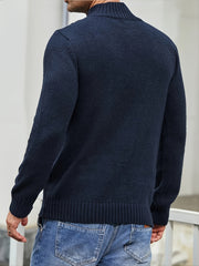Men's Cable Knit Button Pullover Sweater