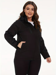 Women's Zip Up Hooded Jacket for Spring & Fall