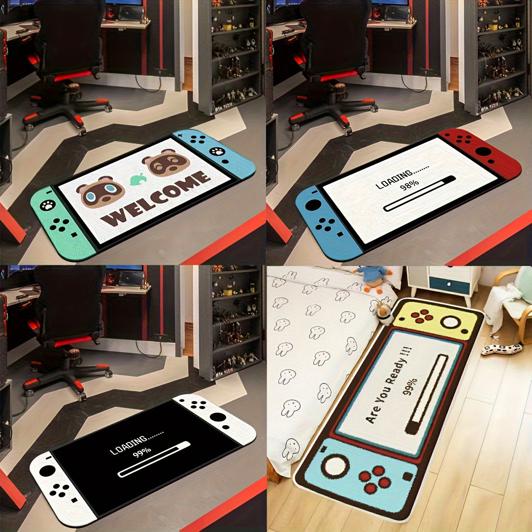 Cartoon Element Area Rug Game Handle Pattern Floor Mat