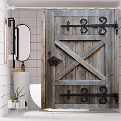 Vintage Metal Wooden Door Shower Curtain