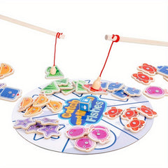 Wooden Fishing Toy: Colorful Shape Matching Game for Kindergarten