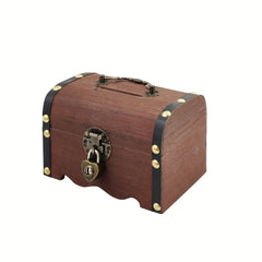 Vintage Wooden Storage Box Treasure Chest for Wedding Gift