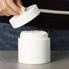 Ceramic Cotton Swabs Holder Organizer with Lid