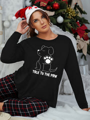 Puppy Print Long Sleeve Sleepwear Tee