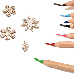 50pcs Mixed Flower Leaf Pattern Wooden Scrapbook DIY Crafts