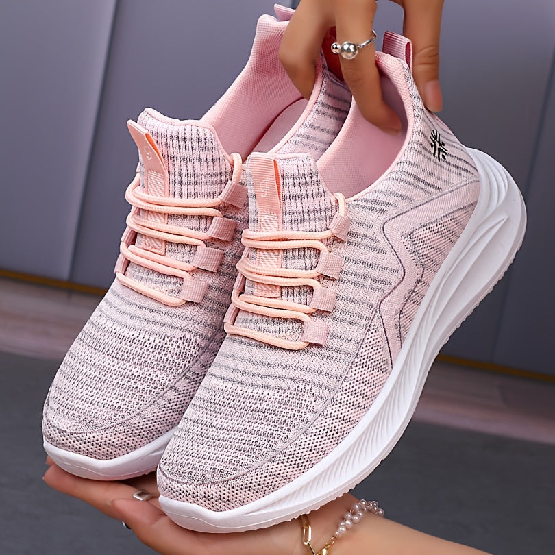 Soft Thick Sole Shock Absorption Woven Shoes Lightweight Breathable Sneakers