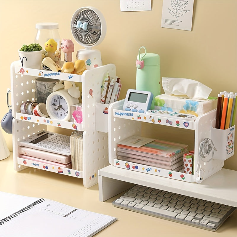 Desktop Organizer Shelf Stationery Organizer With Pen Holder