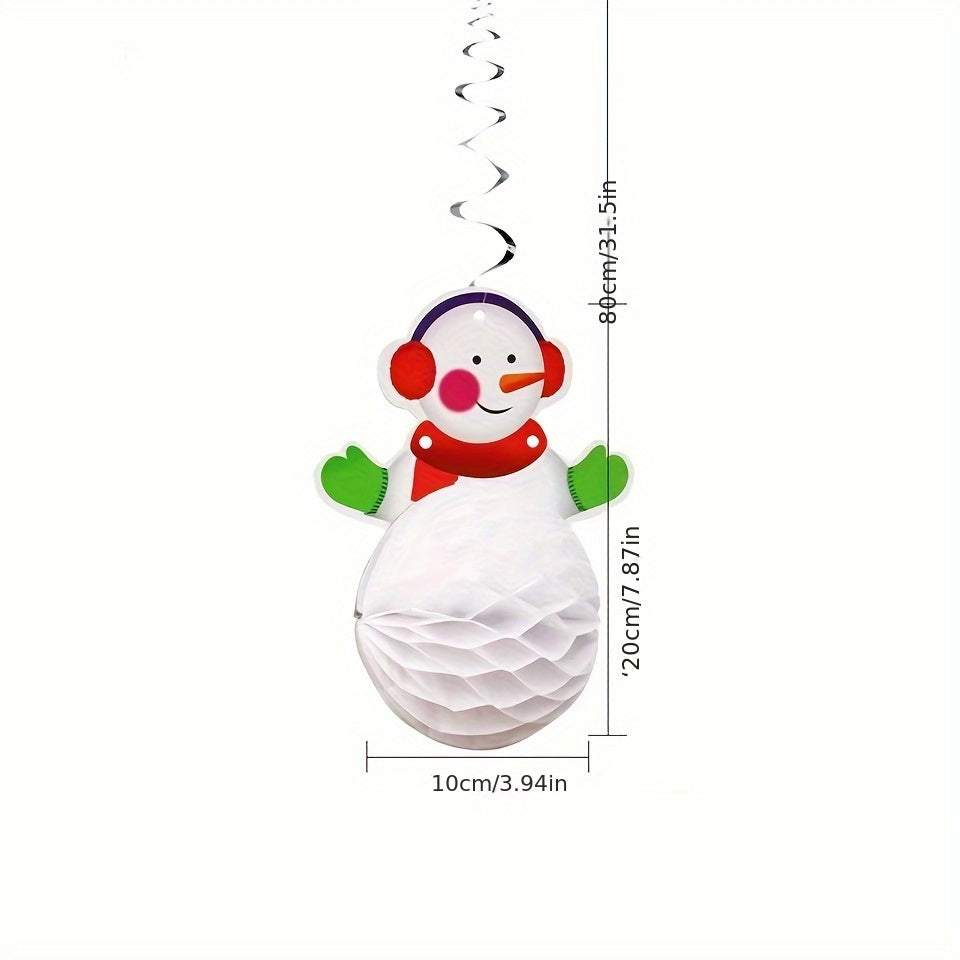 6pcs Christmas Swirl Garland Santa Claus Hanging Swirl Decoration