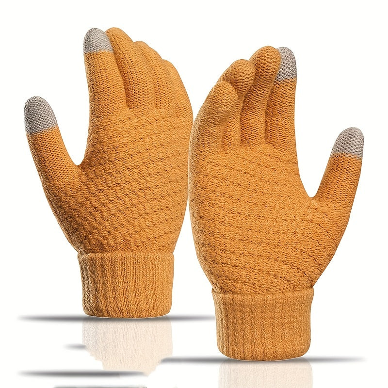 Kids Winter Touch Screen Thick Knitted Gloves
