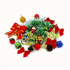 Table Top Artificial Christmas Tree Set with Lights, Topper, Ornaments & Berries