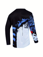 Men's Motocycle Pattern Cycling Jersey - Active Breathable Moisture Wicking