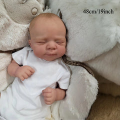 Soft Vinyl Reborn Doll Asleep Baby Girl Lifelike Bath Toy