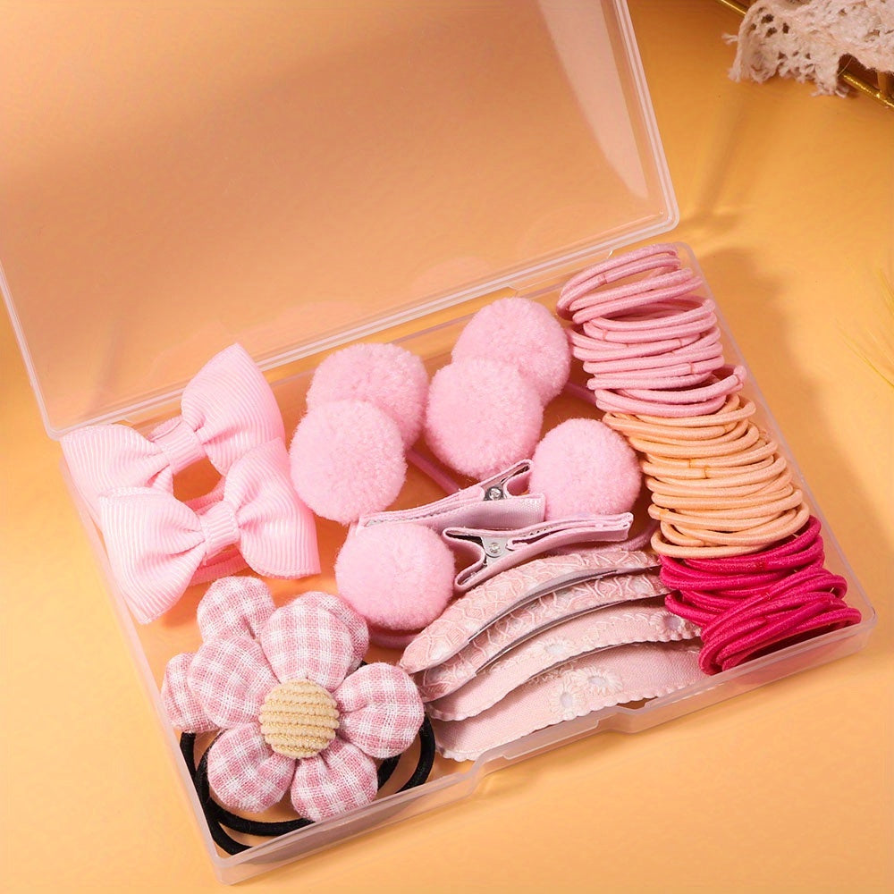 Box Hair Clips Hair Ties Elastic Hair Bands Ponytail Braids Accessories