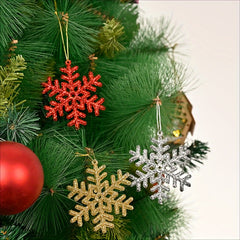 6pcs Christmas Snowflake Pendants Xmas Tree Decorations