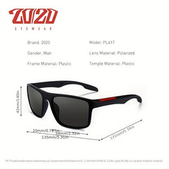 Men's Polarized Square Sunglasses Anti Glare UV Protection